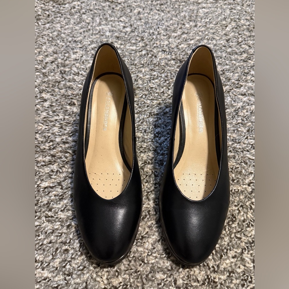 Black Leather Salamander heels